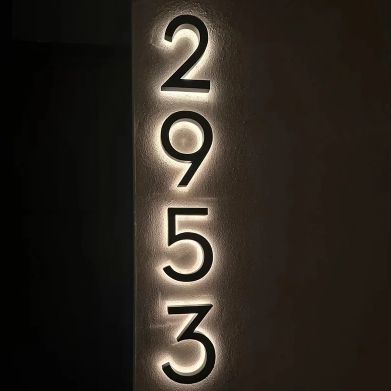 Solar 20cm Metal LED House Numbers