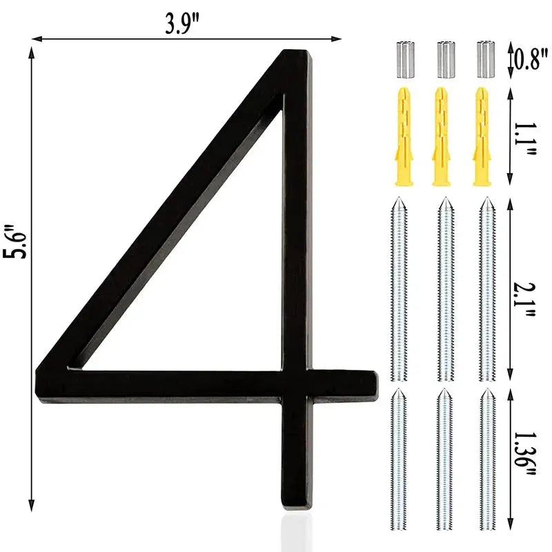 142mm Floating medium Black House Numbers.