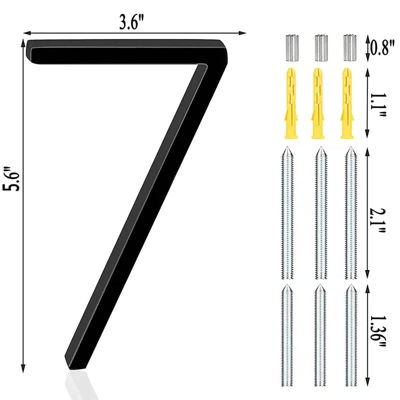142mm Floating medium Black House Numbers.