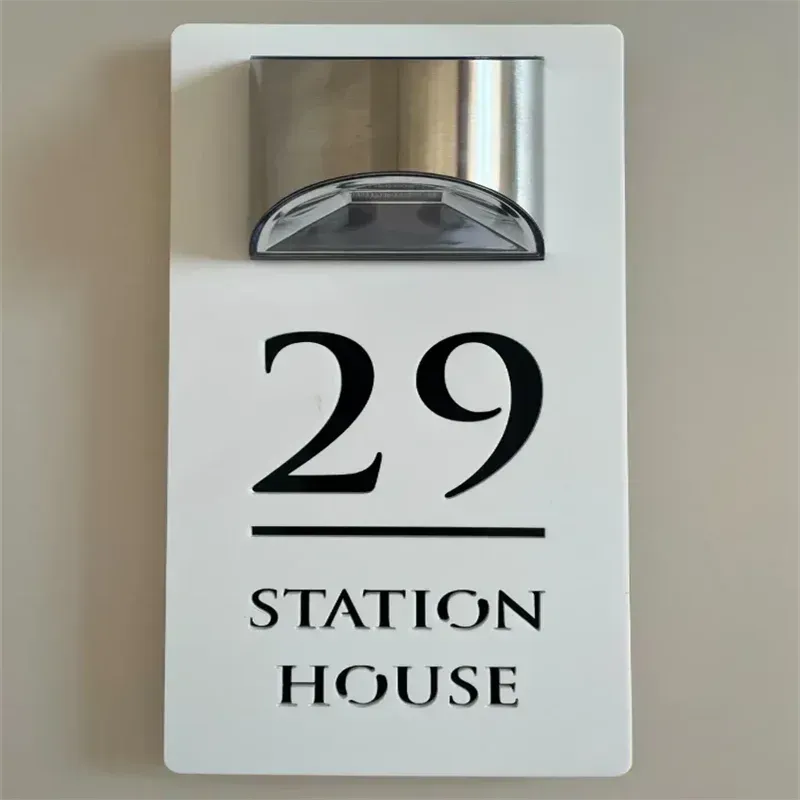 Solar Custom Acrylic House/Letterbox Sign - Rectangle.
