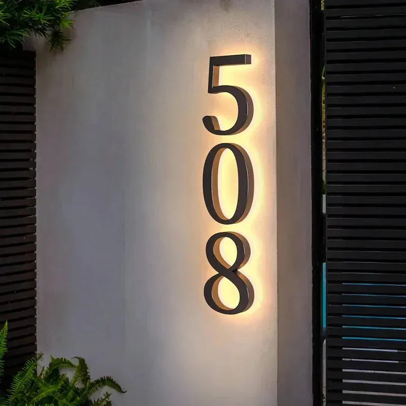 Solar 20cm Metal LED House Numbers