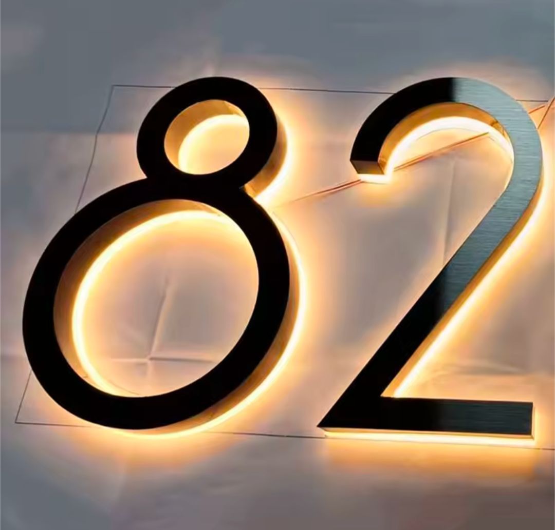 Solar 20cm Metal LED House Numbers