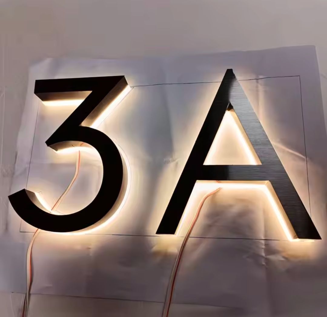 Solar 20cm Metal LED House Numbers