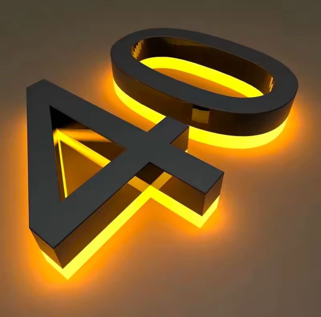 Solar 25cm Metal LED House Numbers
