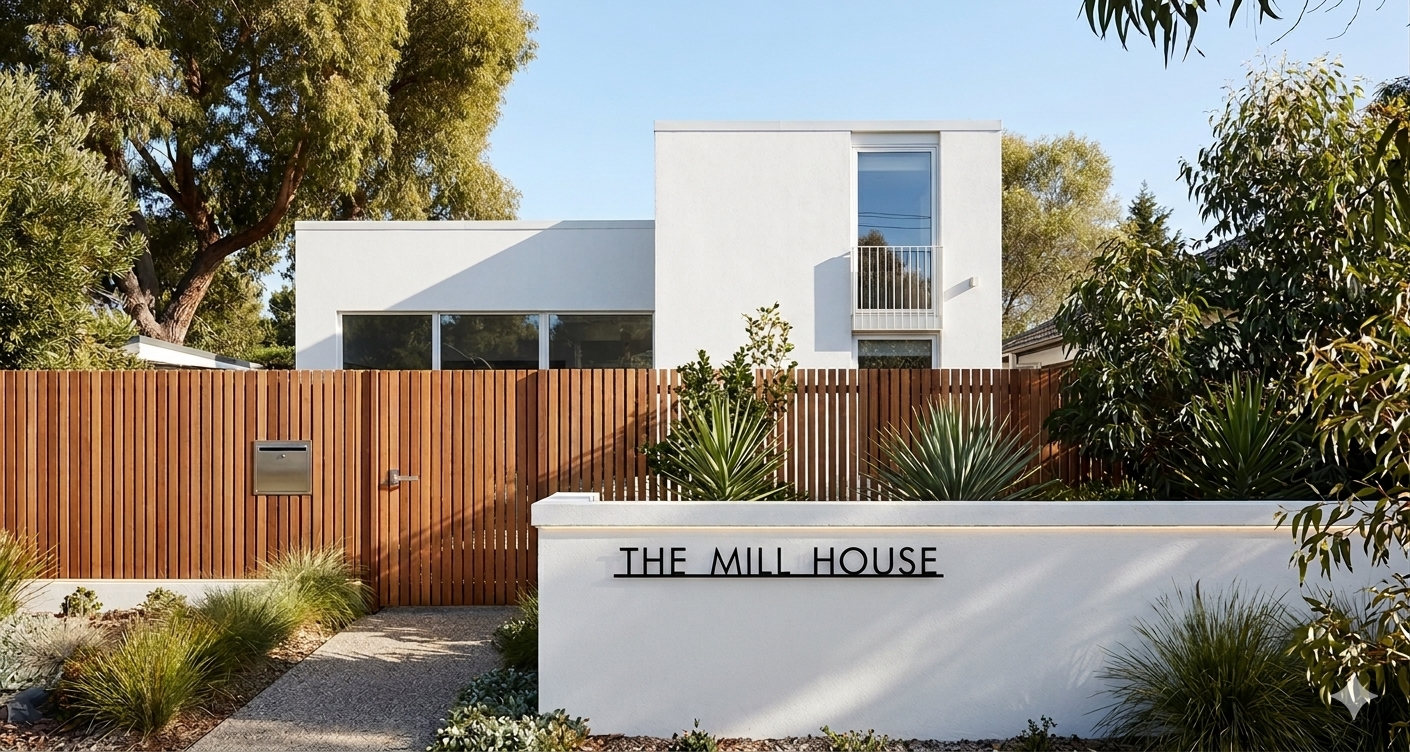 Custom Floating Address Name Signs | Bungalow Signs