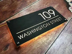 Custom Warm White LED light up House Letterbox Address Sign - Rectangle.