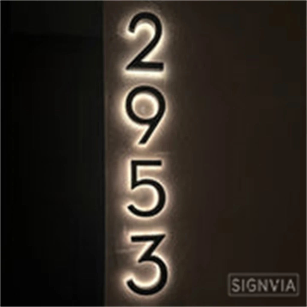 Led Acrylic light up modern house numbers large medium and small.