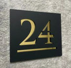 Black Square Acrylic Address Sign