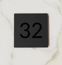 Black Square Acrylic Address Sign
