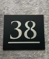 Black Square Acrylic Address Sign