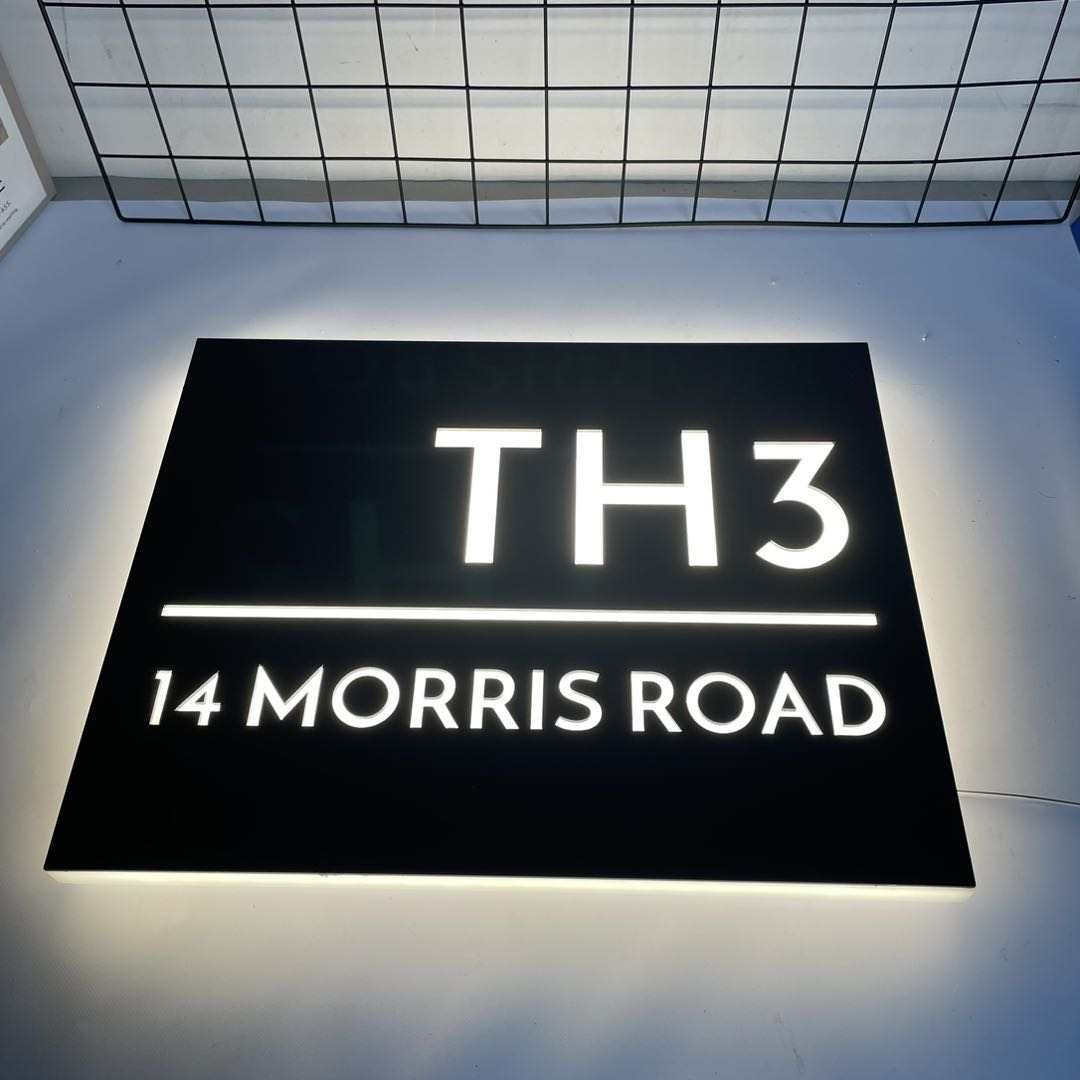 Metal Custom LED House Letterbox Address Sign