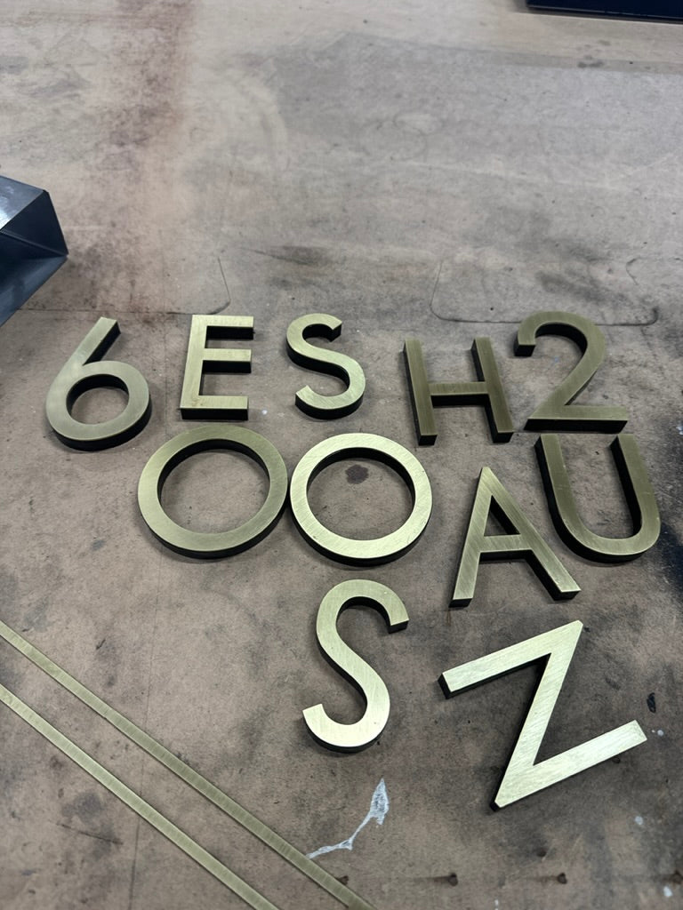 Brass LED house numbers