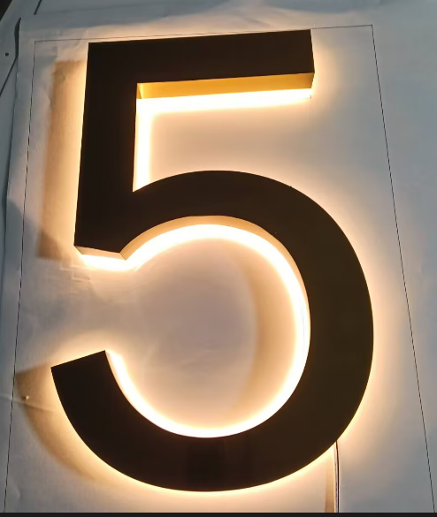 Solar 25cm Metal LED House Numbers - Each