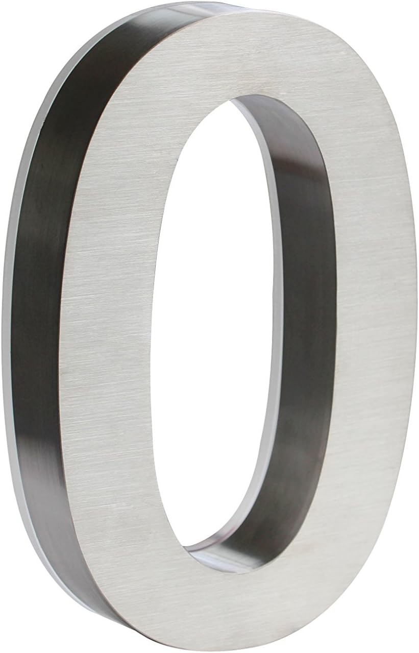 Brushed Stainless Steel Silver LED house numbers