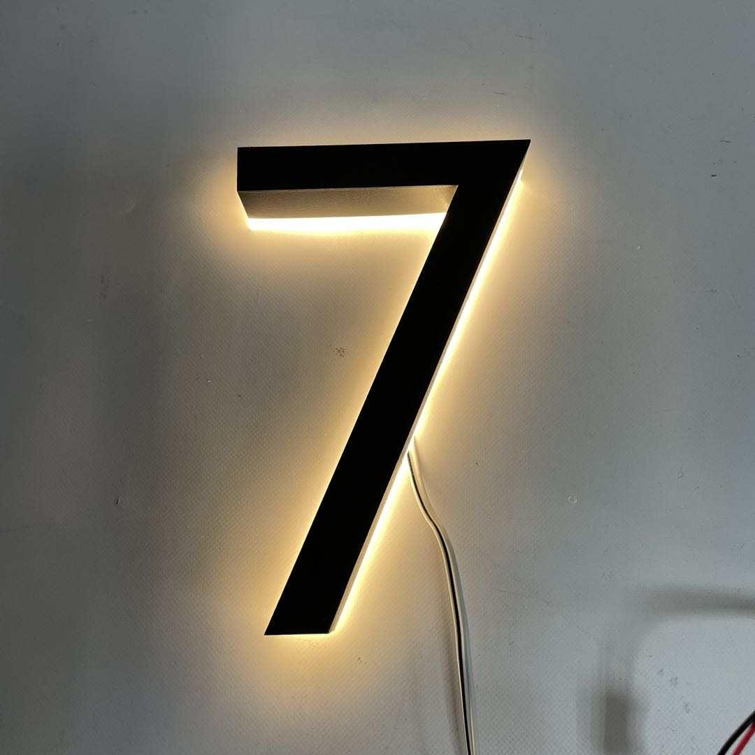 Solar 15cm Metal LED House Numbers - Each