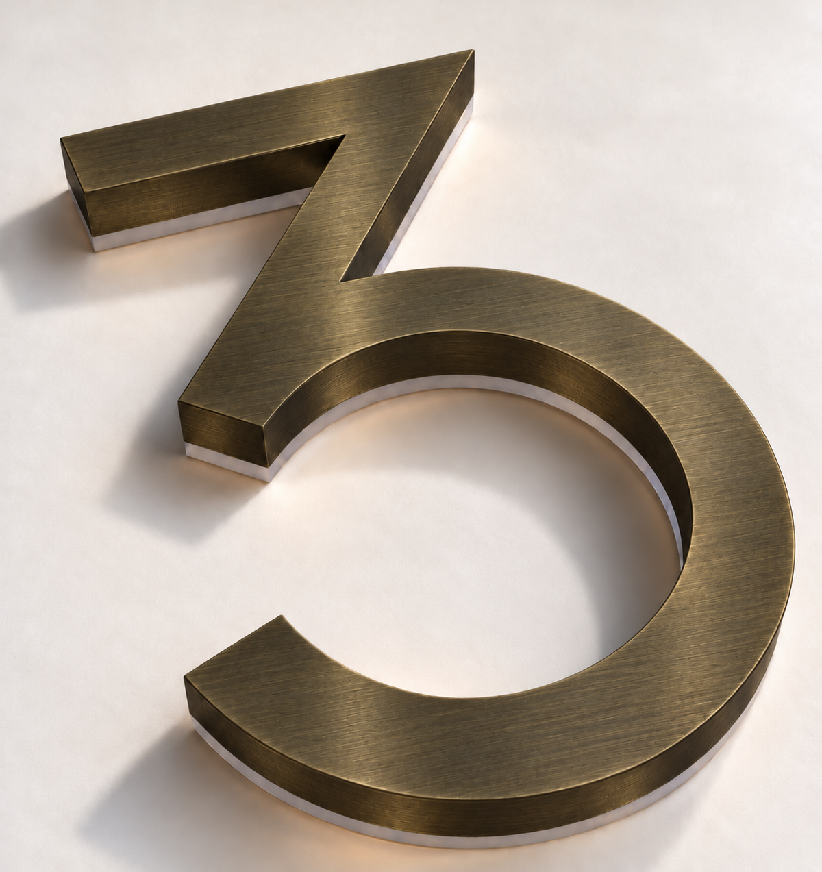 Antique Brass LED house numbers