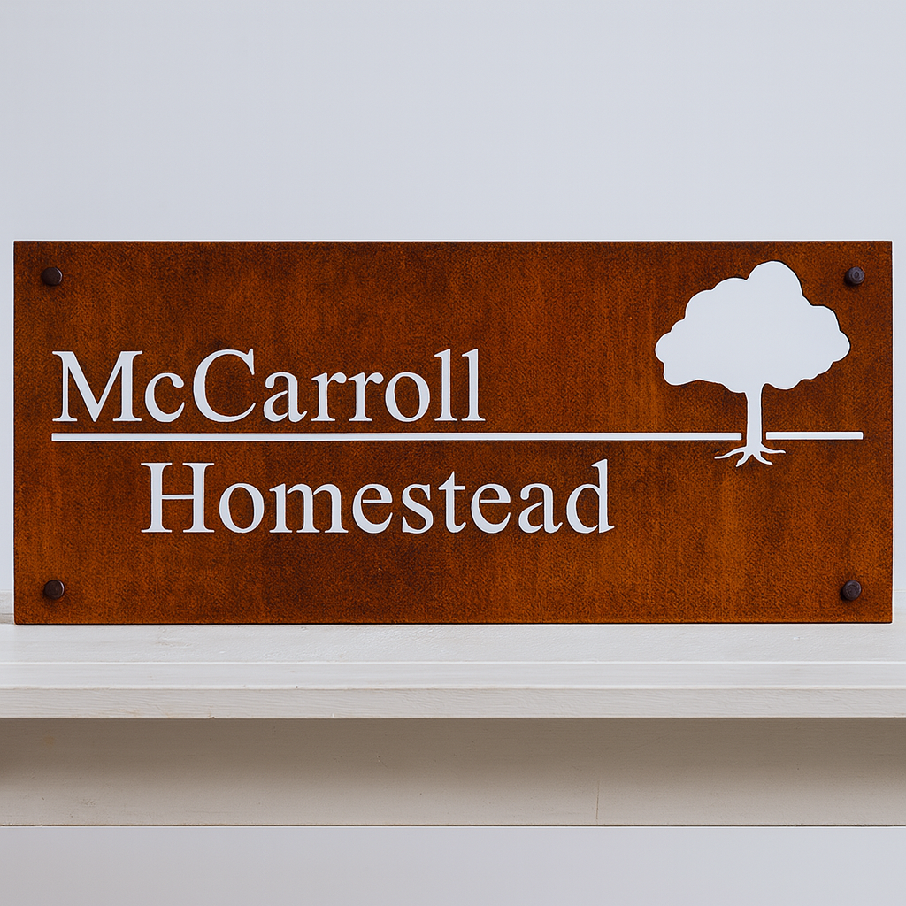 Corton Steel Custom Address plate