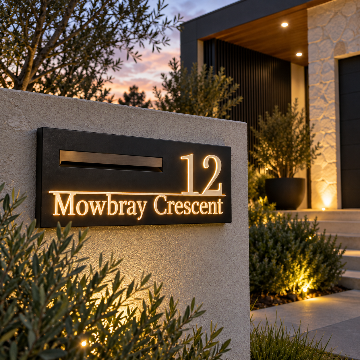 Custom Rectangle LED Stainless Steel Brick in Mailbox