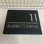 Metal LED Custom House Number Sign - Square