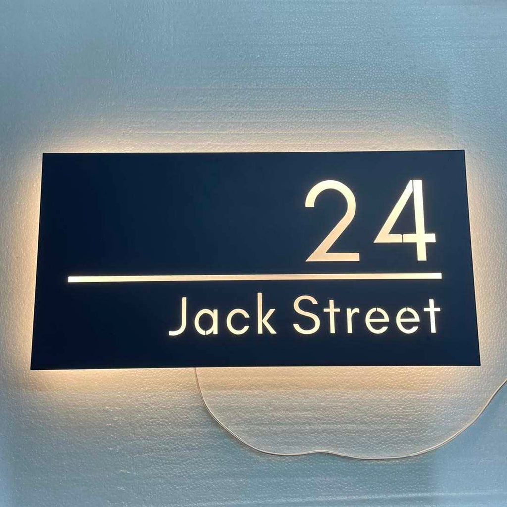 Metal Custom LED House Letterbox Address Sign