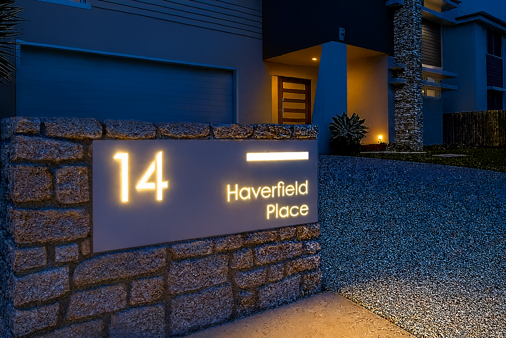 Custom Rectangle LED Stainless Steel Brick in Mailbox