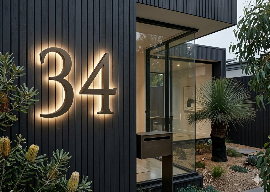 Bronze LED house numbers