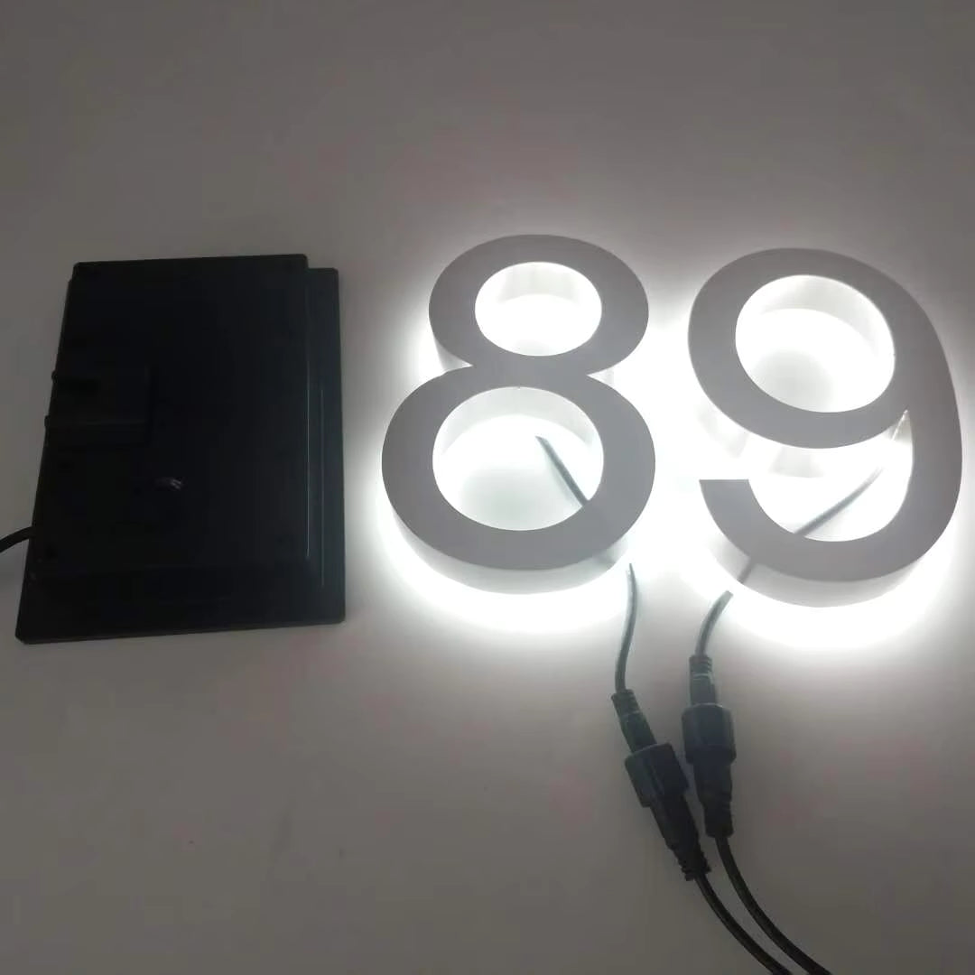 Solar 20cm Metal LED House Numbers - Each