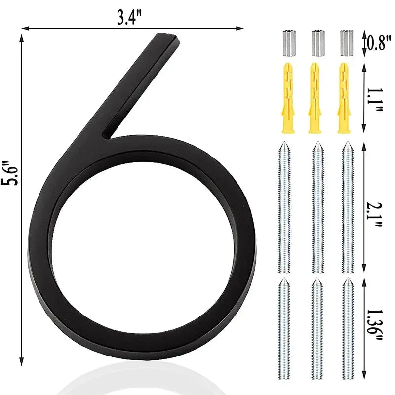 142mm Floating medium Black House Numbers.