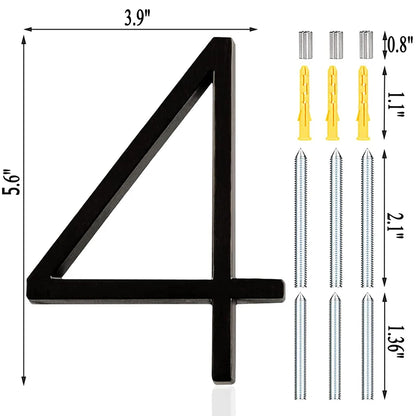 142mm Floating medium Black House Numbers.