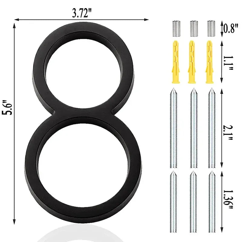 142mm Floating medium Black House Numbers.