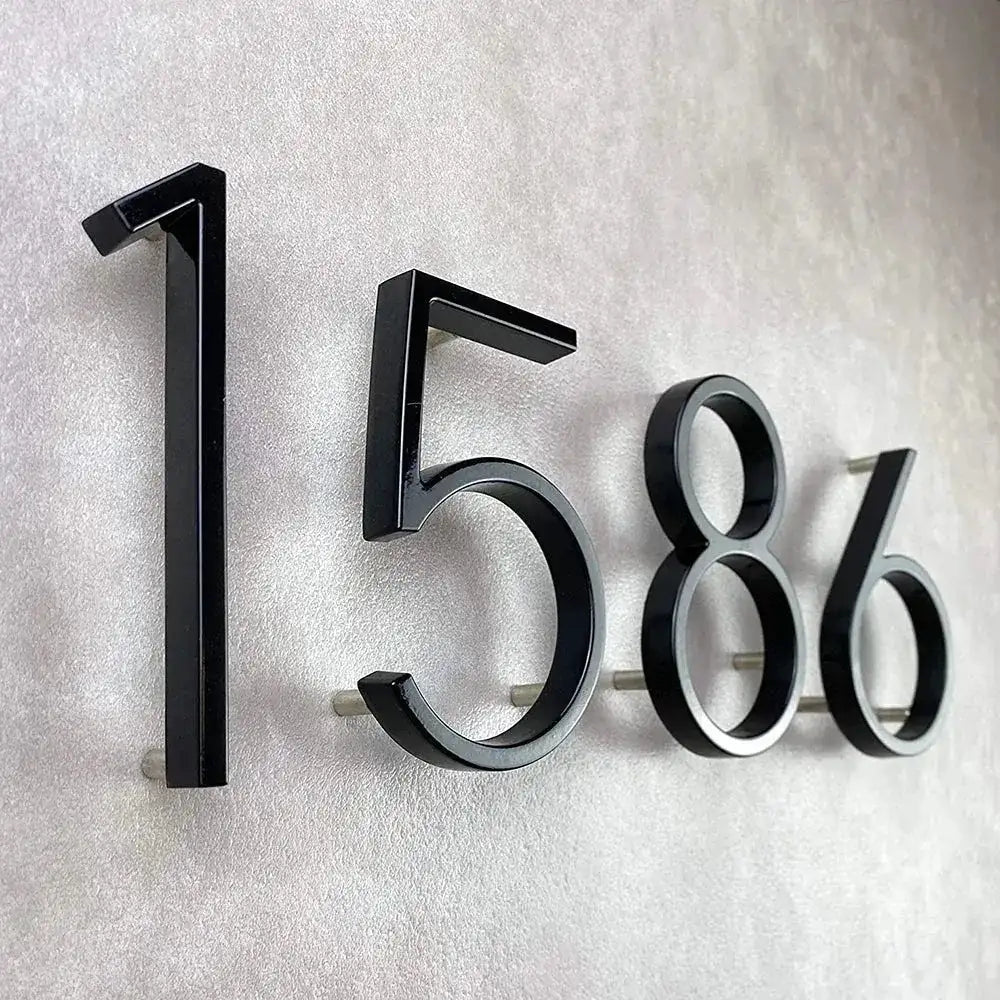 142mm Floating medium Black House Numbers.