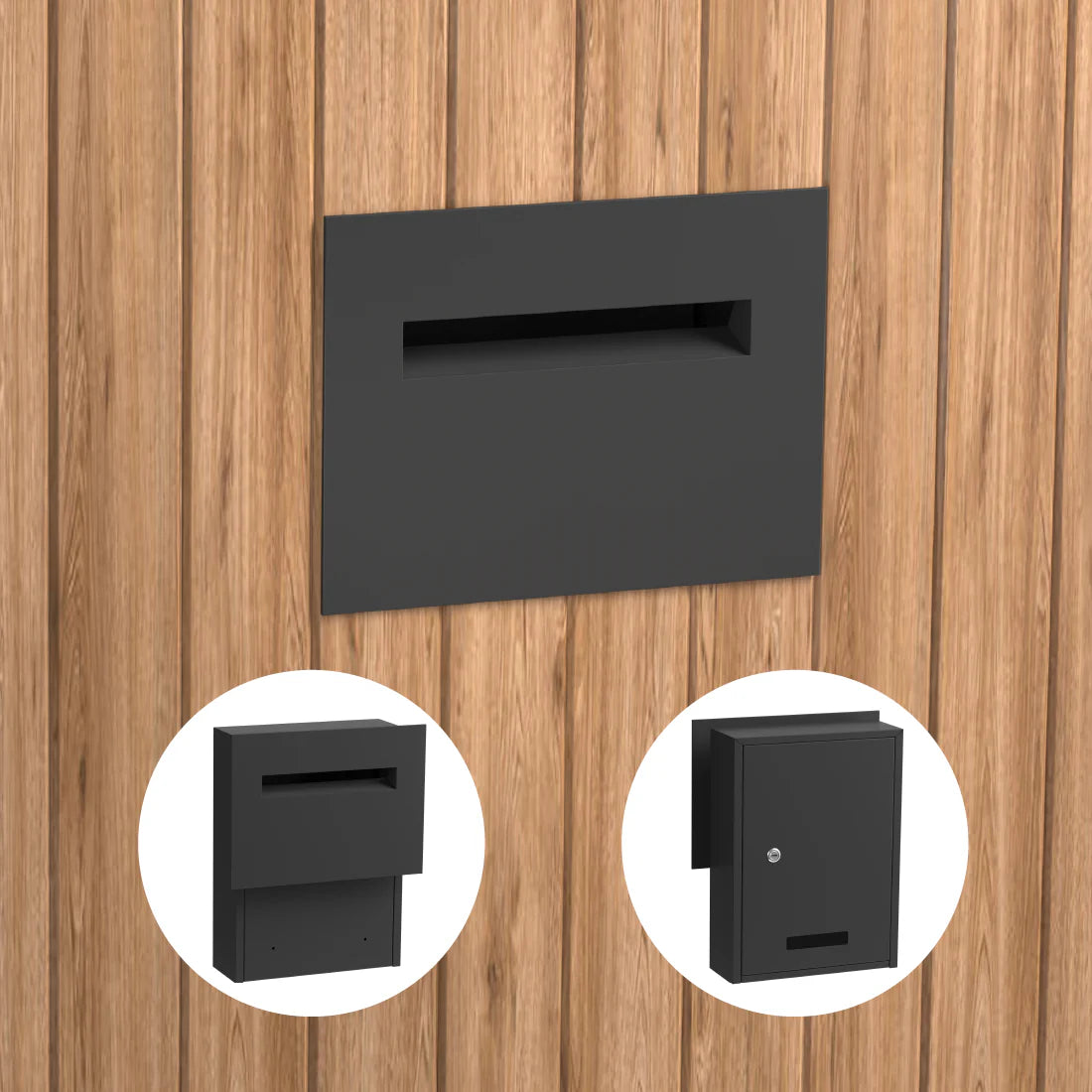 Charcoal Mima Slimline Modern Mailbox