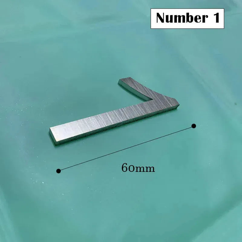 60mm Stainless Steel Self Adhesive House Number.