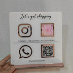QR Business Social Acrylic Sign - Square.