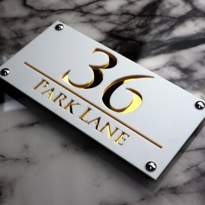 Centered Custom Acrylic House/Letterbox Sign.