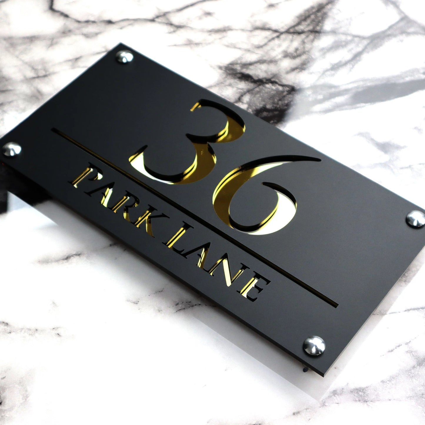 Centered Custom Acrylic House/Letterbox Sign.