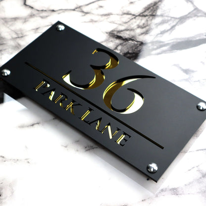 Centered Custom Acrylic House/Letterbox Sign.