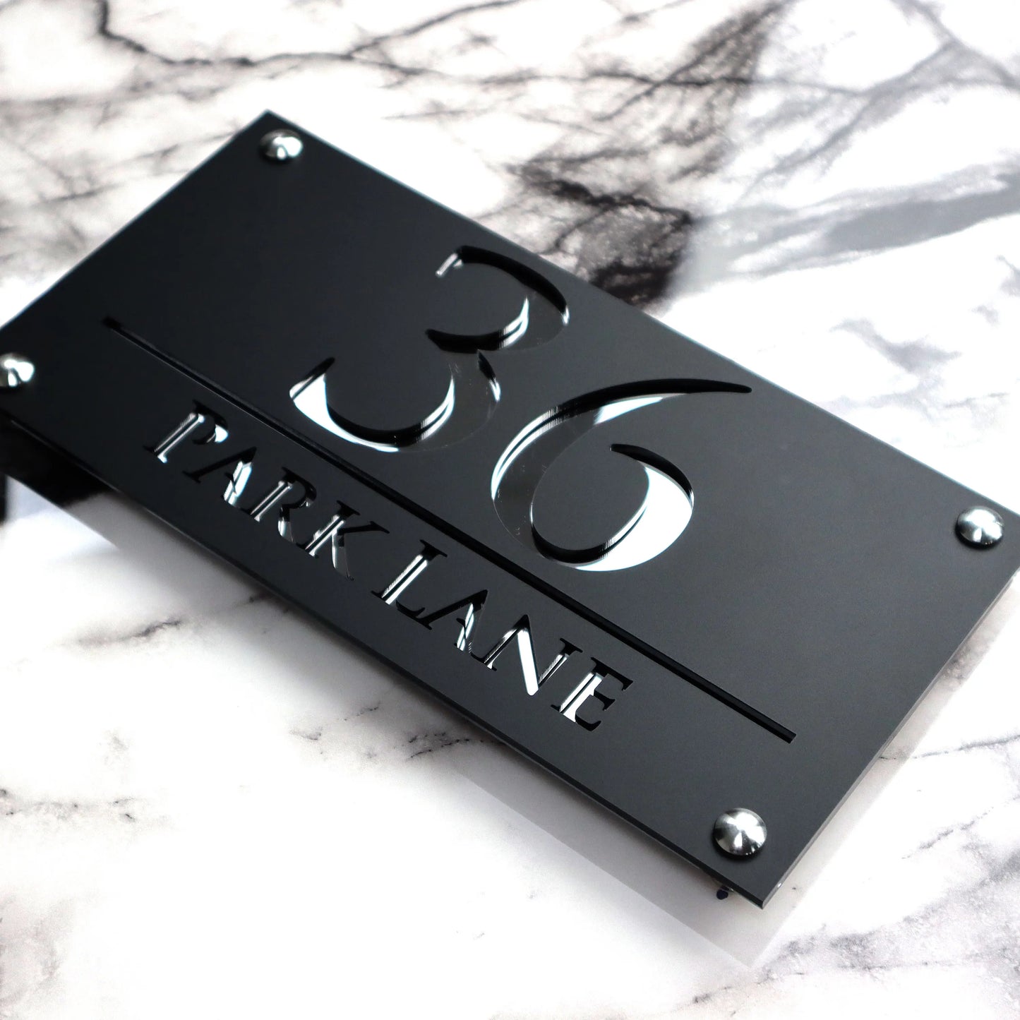Centered Custom Acrylic House/Letterbox Sign.