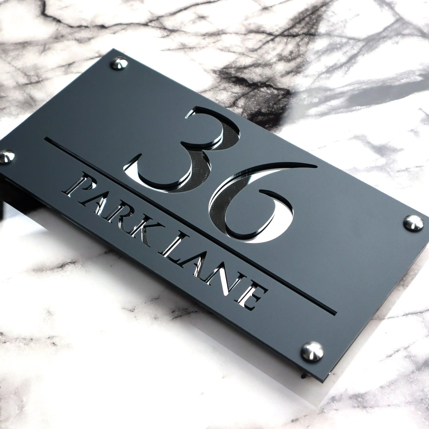 Centered Custom Acrylic House/Letterbox Sign.