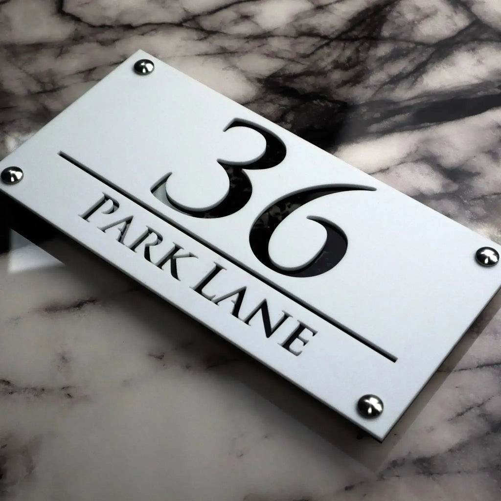 Centered Custom Acrylic House/Letterbox Sign.