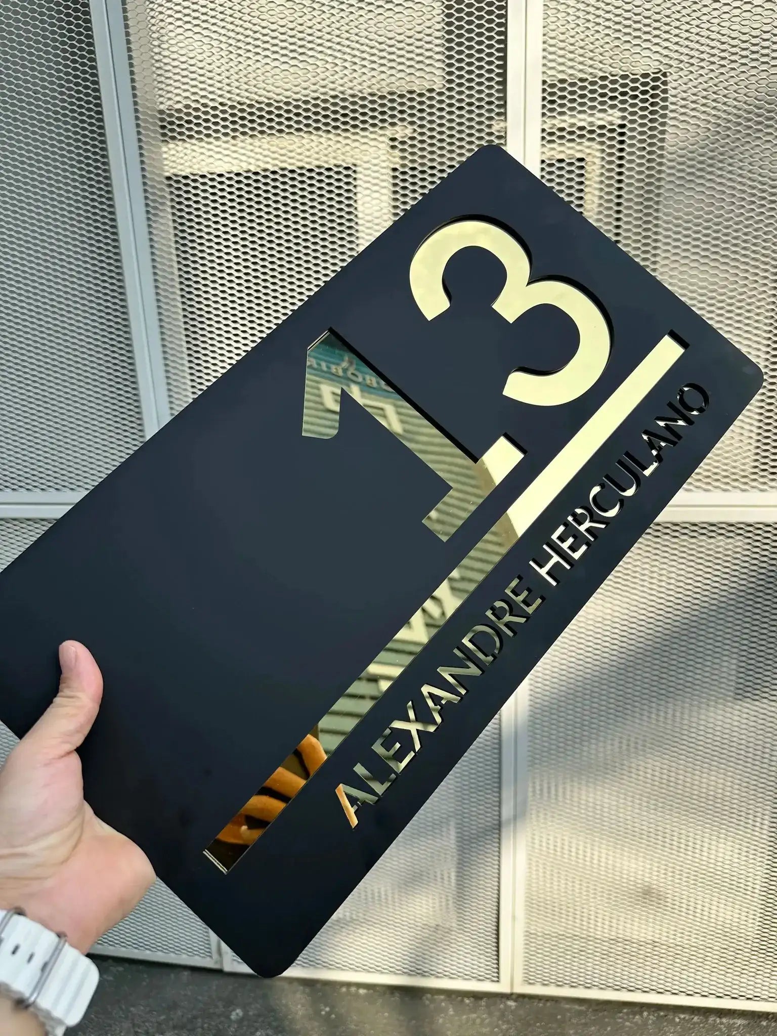 Black Acrylic Address Sign