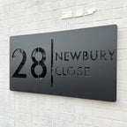 Black Acrylic and Black Font Custom Address Sign