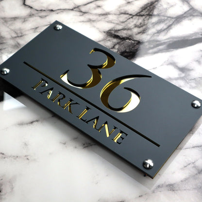Centered Custom Acrylic House/Letterbox Sign.