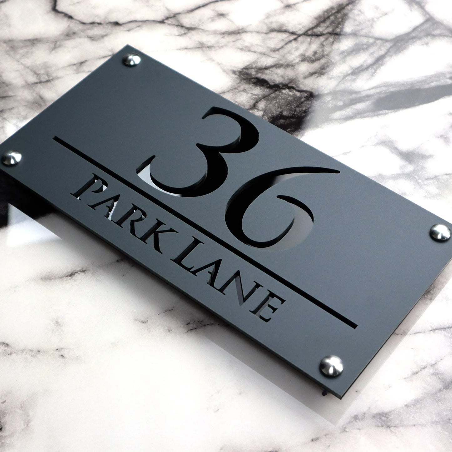 Centered Custom Acrylic House/Letterbox Sign.