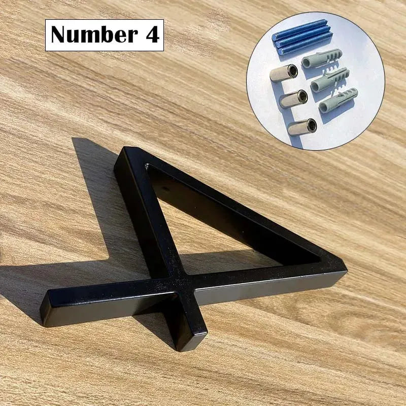 125mm Floating modern small Black House Numbers.