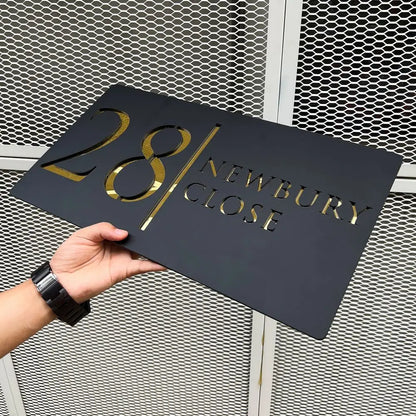 Grey Acrylic Address Sign