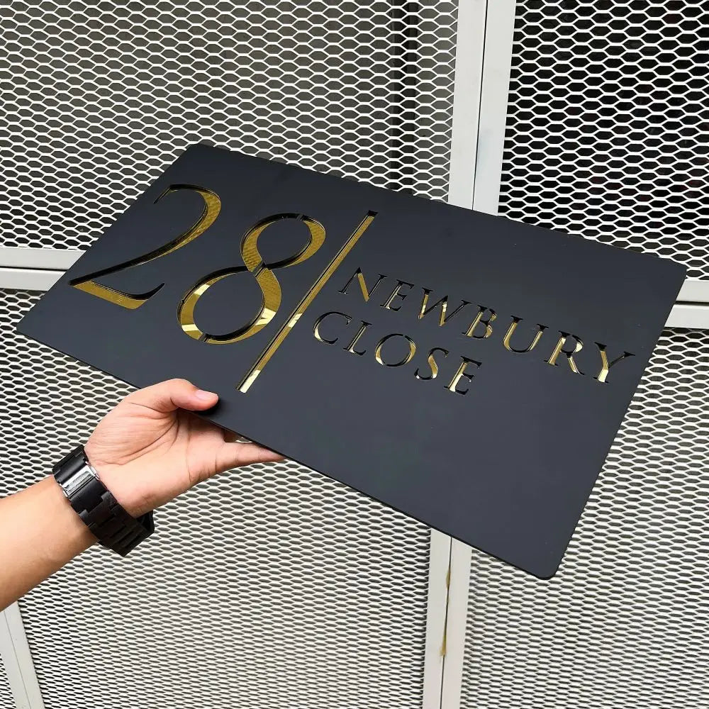Black Acrylic Address Sign