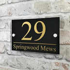Taupe modern custom address plaque floating sign.