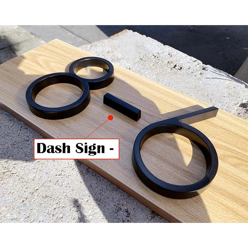 125mm Floating modern small Black House Numbers.