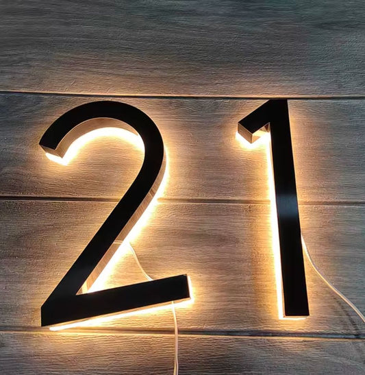 12.5cm Metal LED House Numbers
